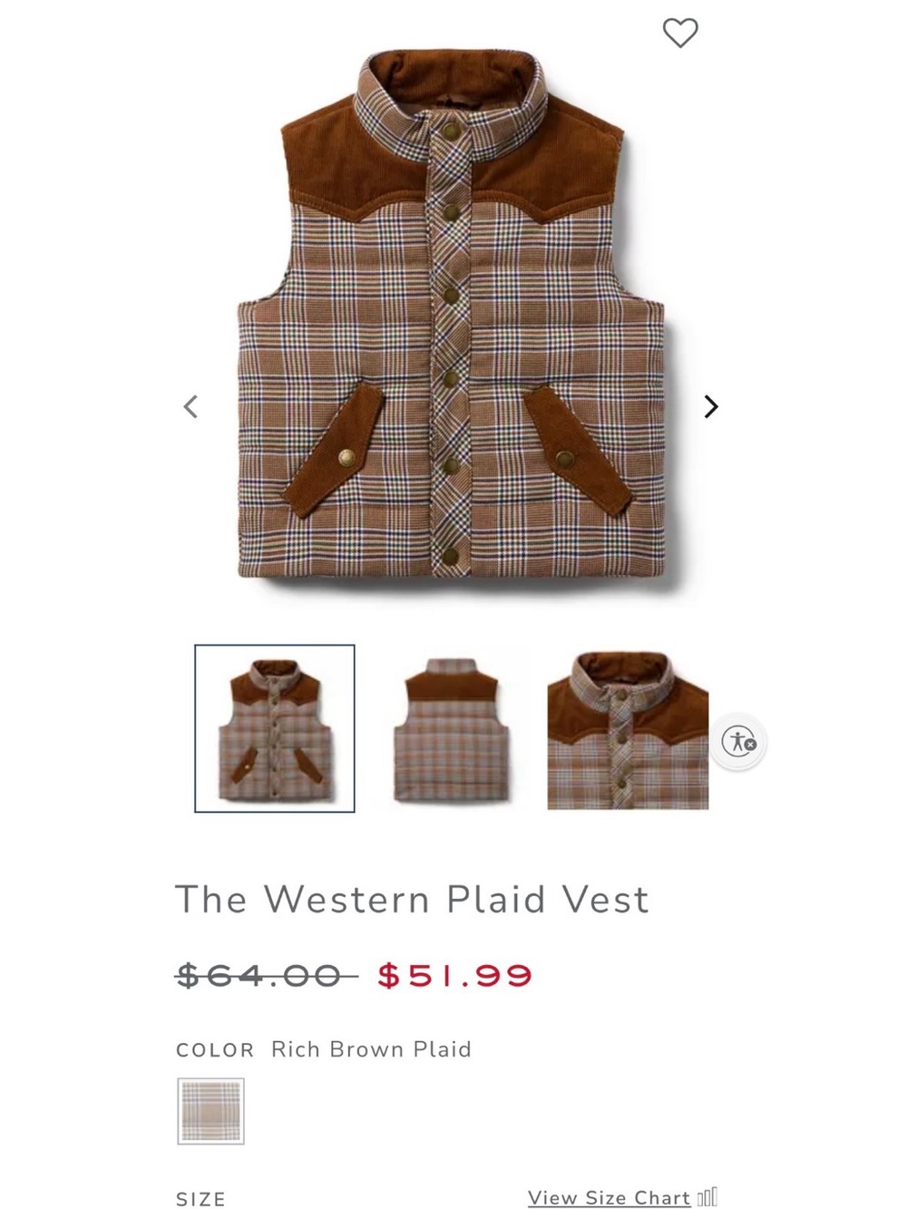 Janie and Jack The Western Plaid Vest - Picture 4 of 4